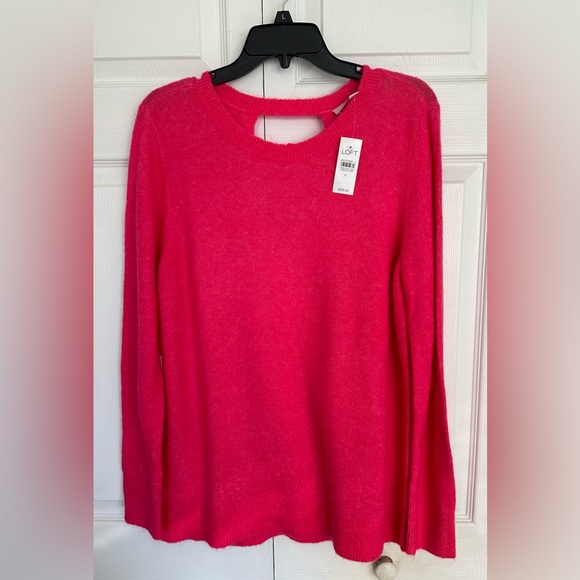 NWT LOFT BCRF Pink Cozy Backless Sweater Breast Cancer-Limited Edition-XL - Picture 3 of 12